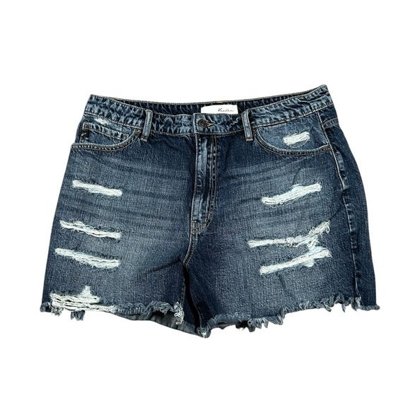 KanCan Womens High Rise Cut Off Jean Shorts Jorts Distressed Cotton Size 15‎ 31 - Picture 1 of 7